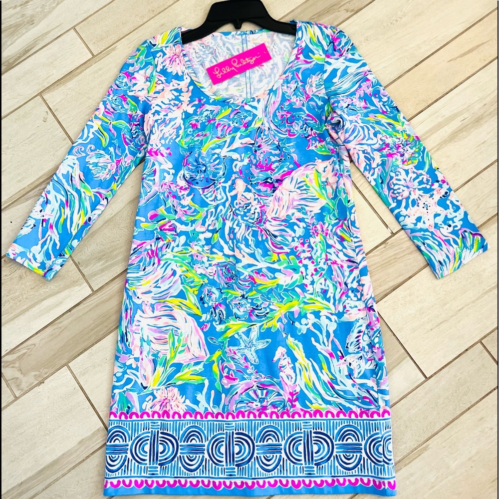 Lilly Pulitzer Beacon Shift Dress All Together Now Engineered Knit XS